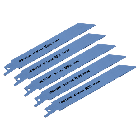 Sealey SRBR622AF 150mm 24tpi Reciprocating Saw Blade Metal - Pack of 5