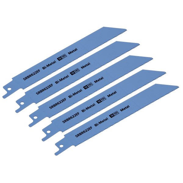 Sealey SRBR622EF 150mm 18tpi Reciprocating Saw Blade Metal - Pack of 5