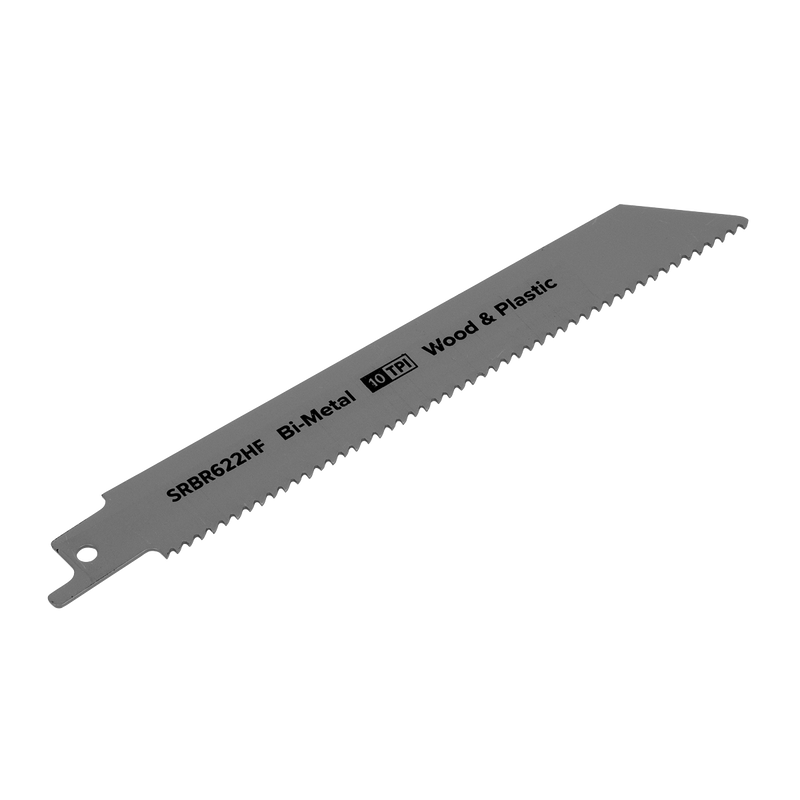 Sealey SRBR622HF 150mm 10tpi Reciprocating Saw Blade Wood & Plastics - Pack of 5
