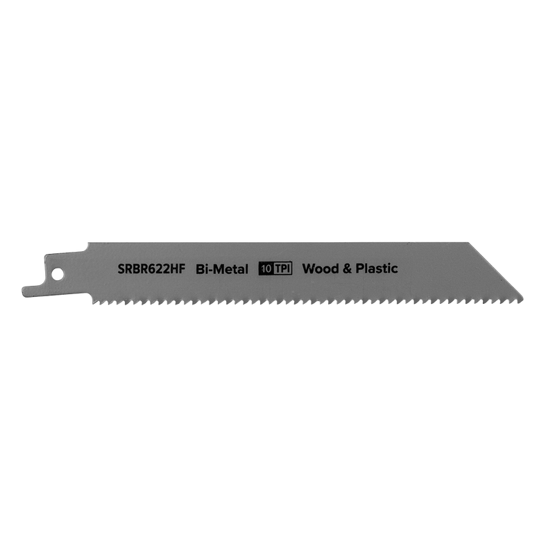 Sealey SRBR622HF 150mm 10tpi Reciprocating Saw Blade Wood & Plastics - Pack of 5