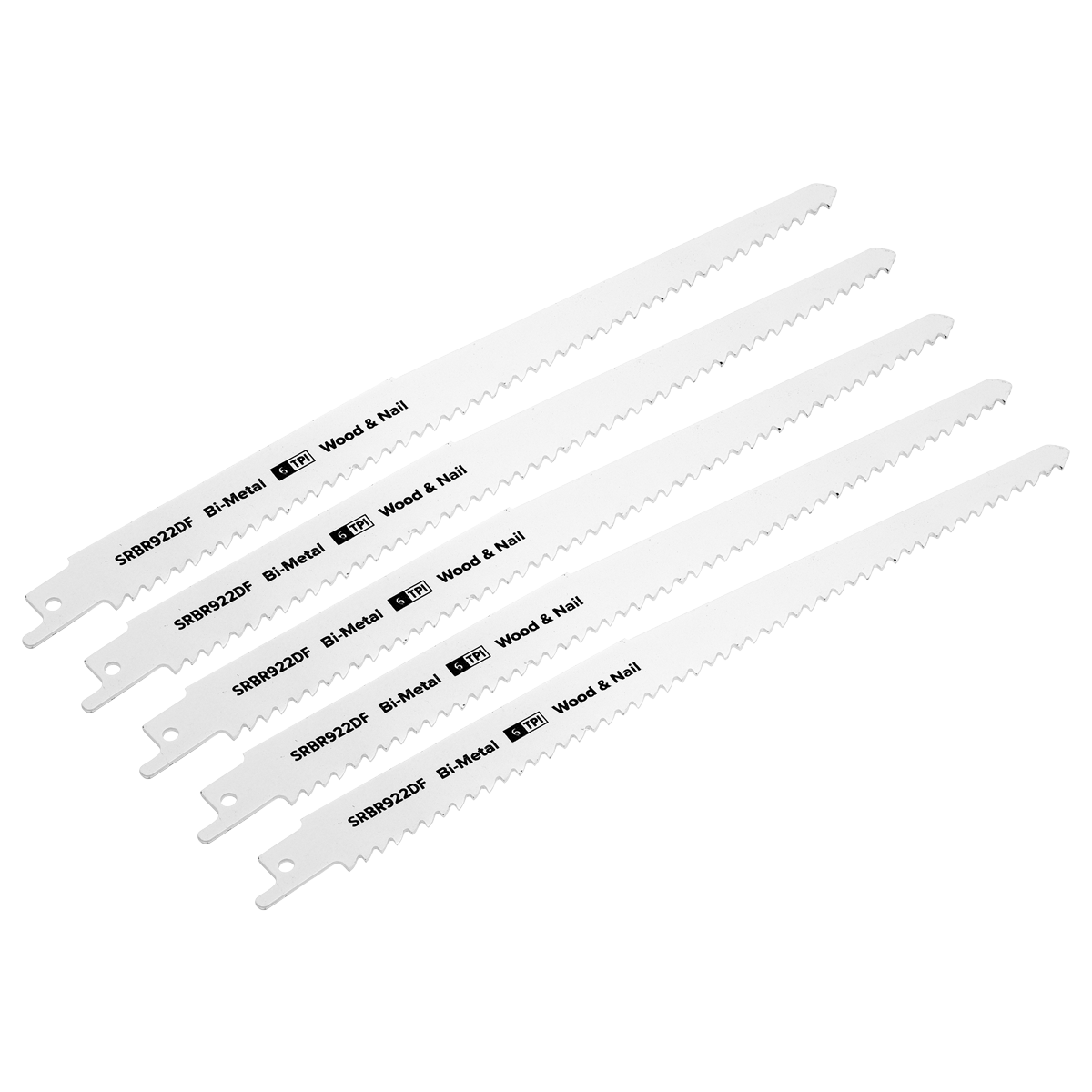 Sealey SRBR922DF 230mm 6tpi Reciprocating Saw Blade Wood & Nail - Pack of 5