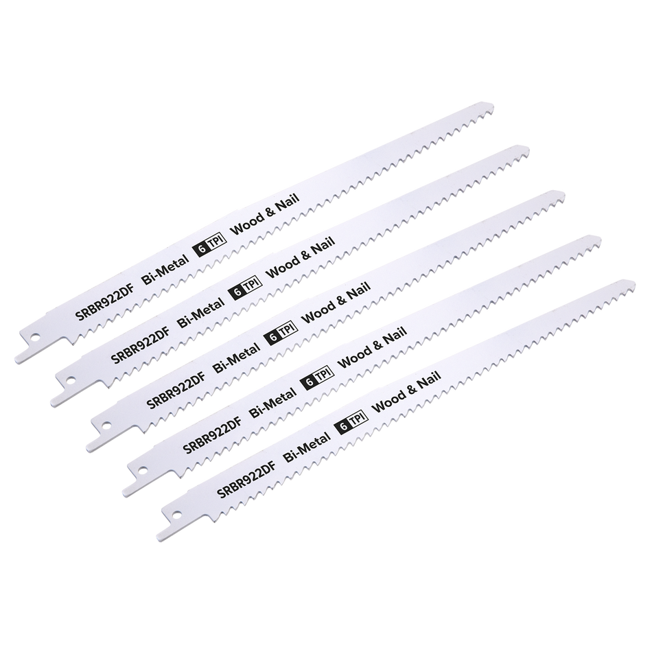 Sealey SRBR922DF 230mm 6tpi Reciprocating Saw Blade Wood & Nail - Pack of 5