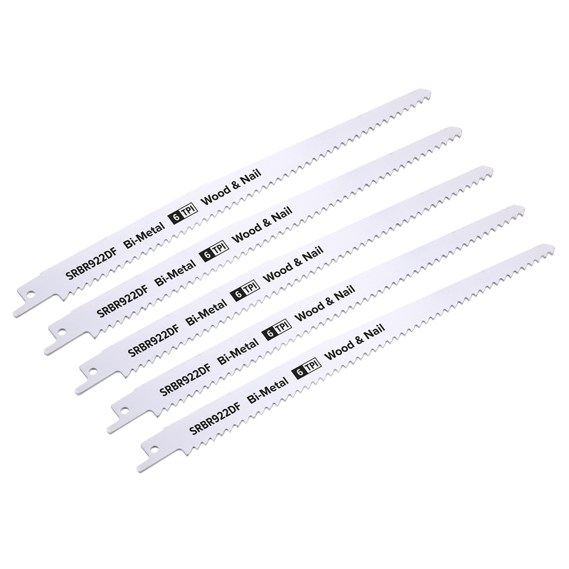 Sealey SRBR922DF 230mm 6tpi Reciprocating Saw Blade Wood & Nail - Pack of 5