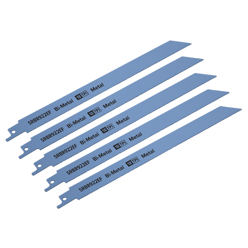 Sealey SRBR922EF 230mm 18tpi Reciprocating Saw Blade Metal - Pack of 5
