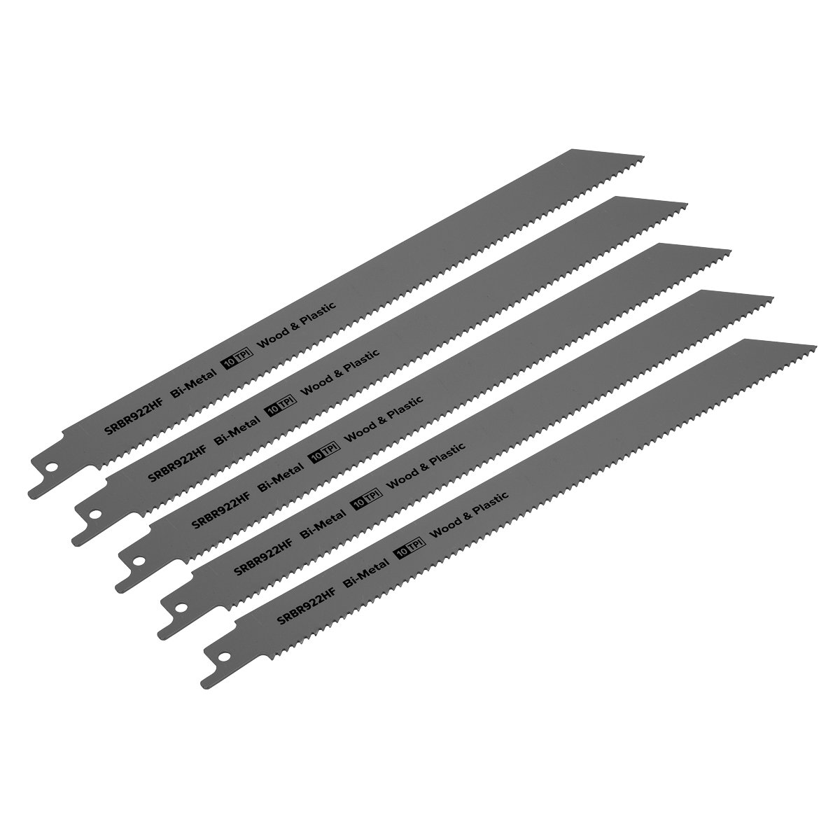 Sealey SRBR922HF 230mm 10tpi Reciprocating Saw Blade Wood & Plastics - Pack of 5