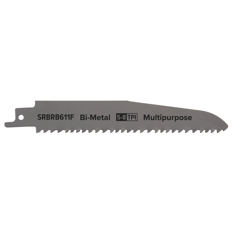 Sealey SRBRB611F 150mm 5-8tpi Reciprocating Saw Blade Multipurpose - Pack of 5