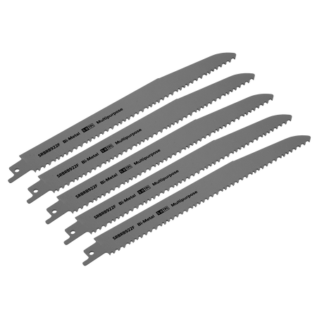 Sealey SRBRB922F 230mm 5-8tpi Reciprocating Saw Blade Multipurpose - Pack of 5