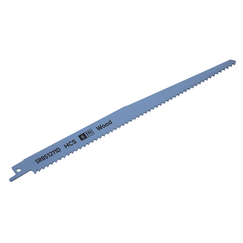 Sealey SRBS1211D 250mm 6tpi Reciprocating Saw Blade Clean Wood - Pack of 5