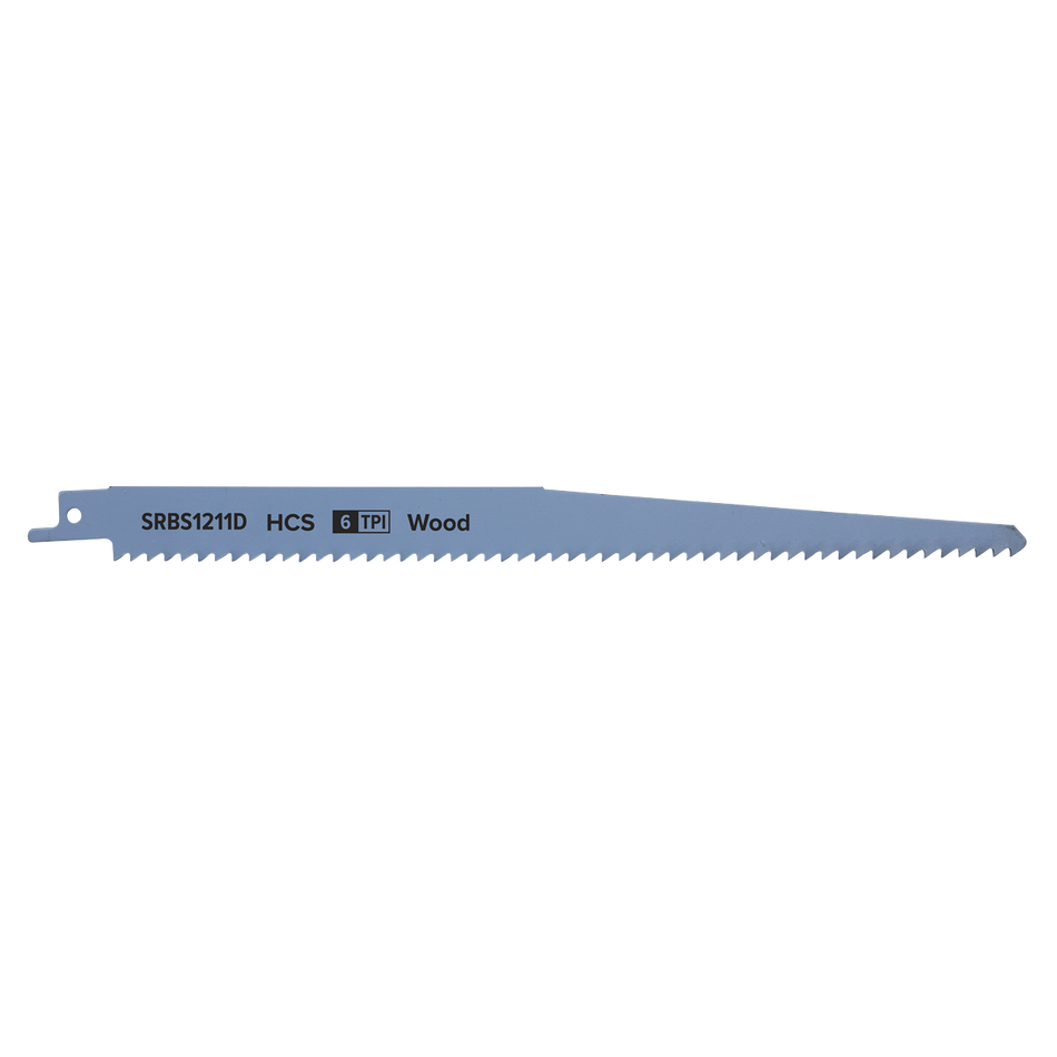 Sealey SRBS1211D 250mm 6tpi Reciprocating Saw Blade Clean Wood - Pack of 5