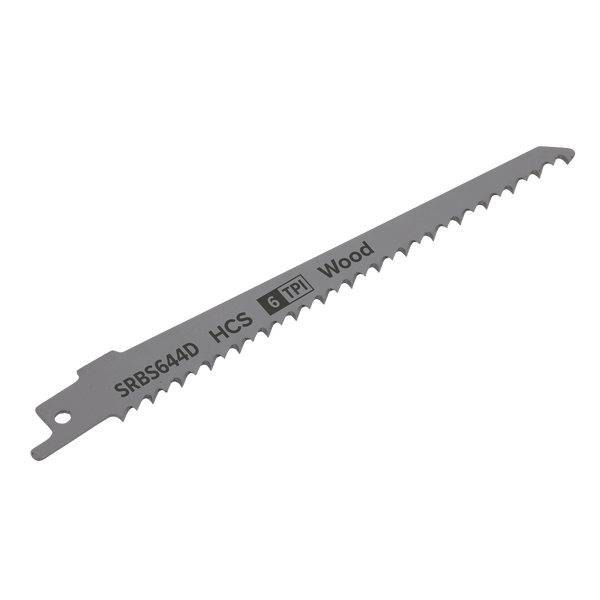 Sealey SRBS644D 150mm 6tpi Reciprocating Saw Blade Clean Wood - Pack of 5