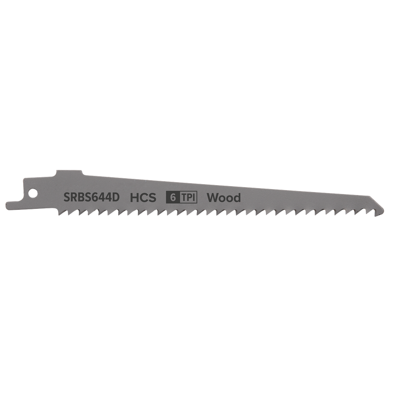 Sealey SRBS644D 150mm 6tpi Reciprocating Saw Blade Clean Wood - Pack of 5