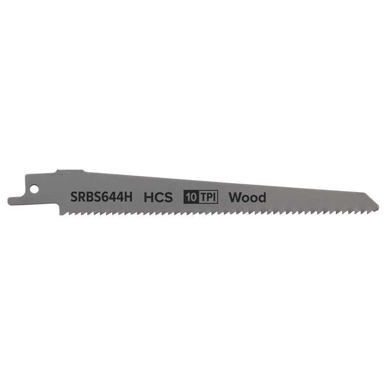 Sealey SRBS644H 150mm 10tpi Reciprocating Saw Blade Clean Wood - Pack of 5