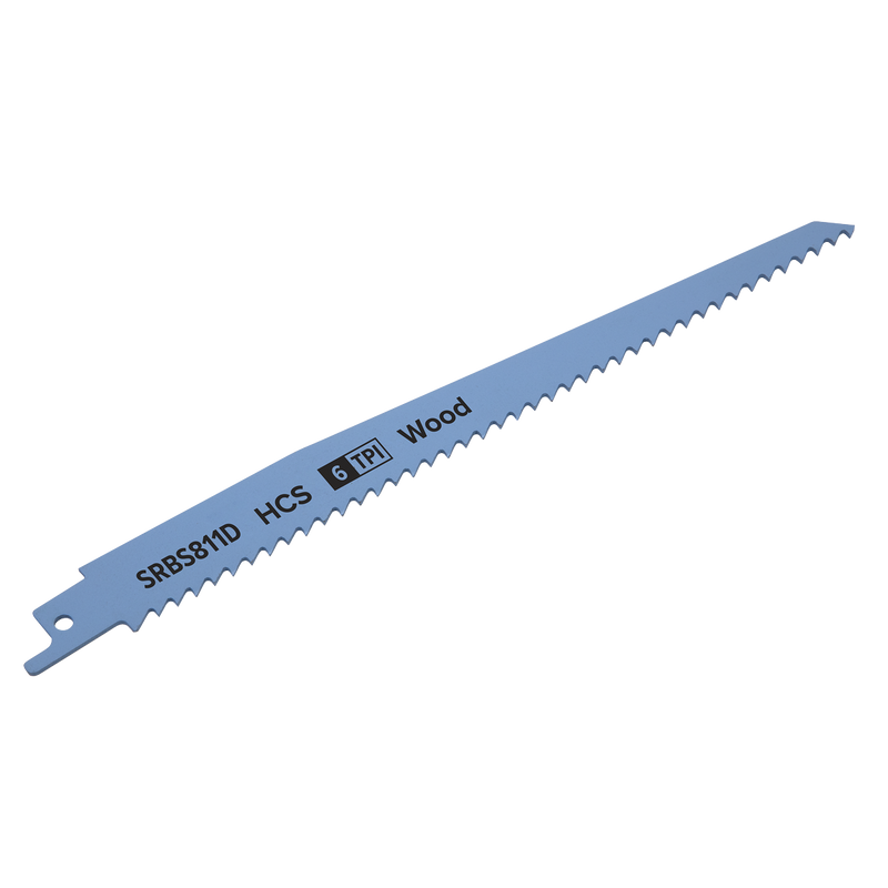 Sealey SRBS811D 200mm 6tpi Reciprocating Saw Blade Clean Wood - Pack of 5