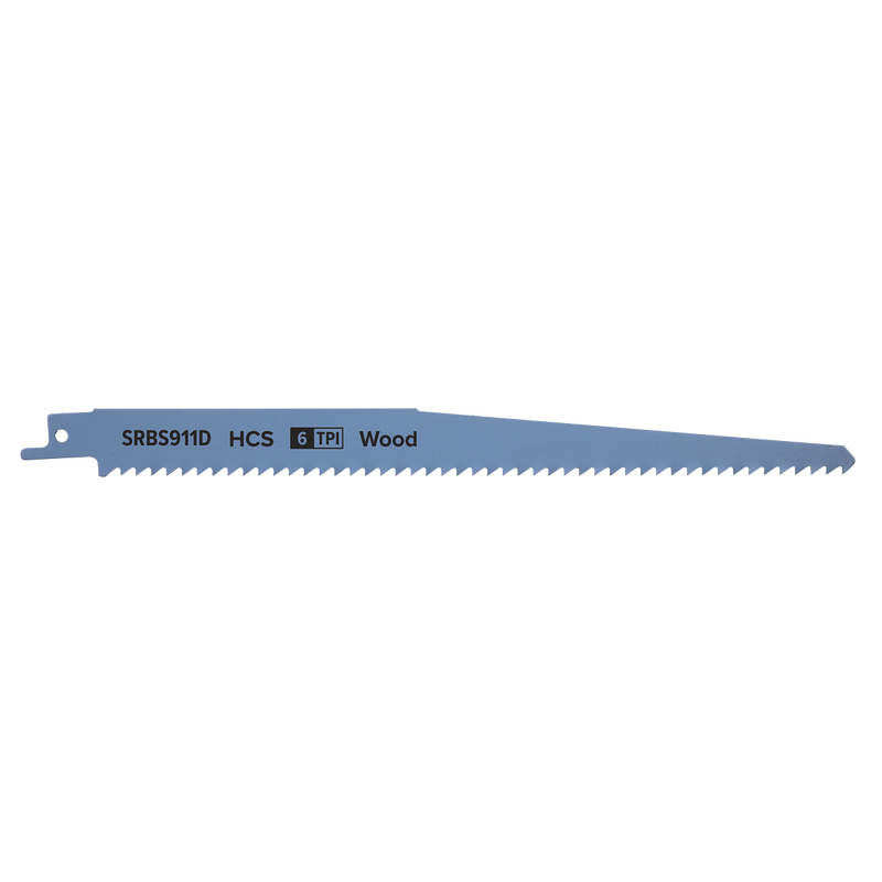 Sealey SRBS911D 230mm 6tpi Reciprocating Saw Blade Clean Wood - Pack of 5