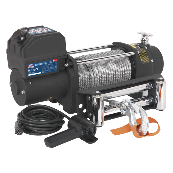 Sealey SRW5450 12V Self-Recovery Winch 5450kg (12000lb) Line Pull