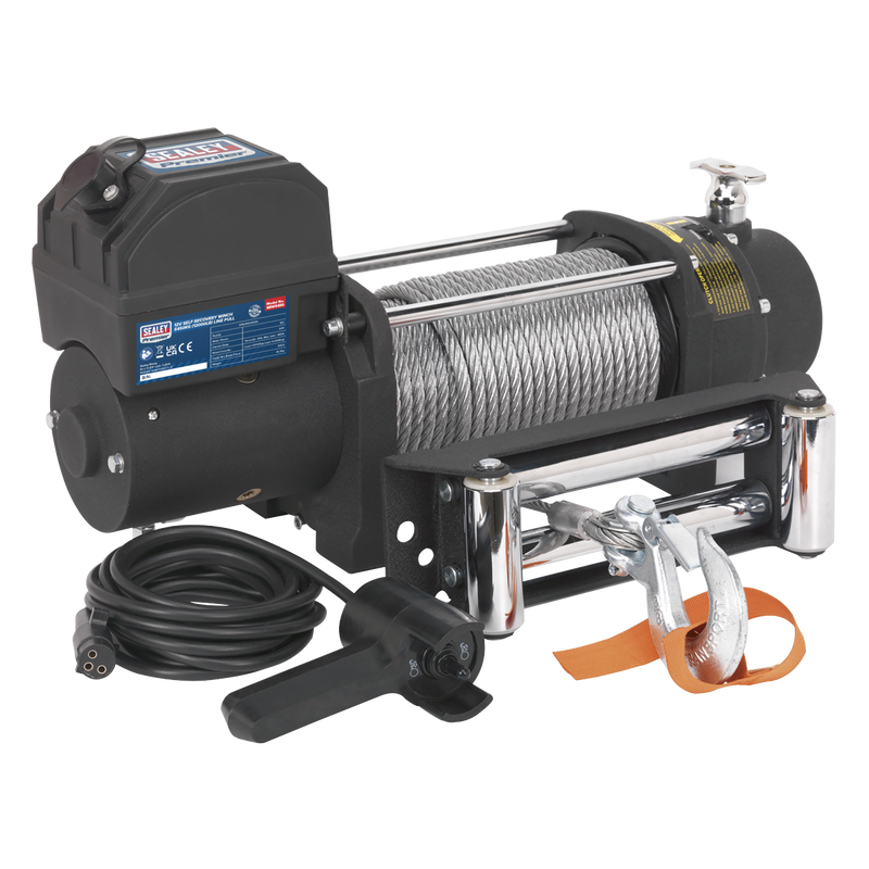 Sealey SRW5450 12V Self-Recovery Winch 5450kg (12000lb) Line Pull