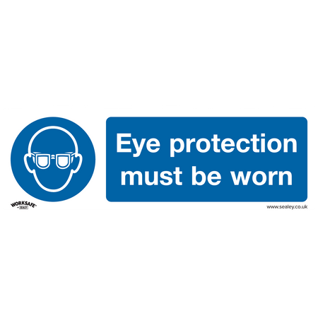 Sealey SS11P1 Eye Protection Must Be Worn - Mandatory Safety Sign - Rigid Plastic