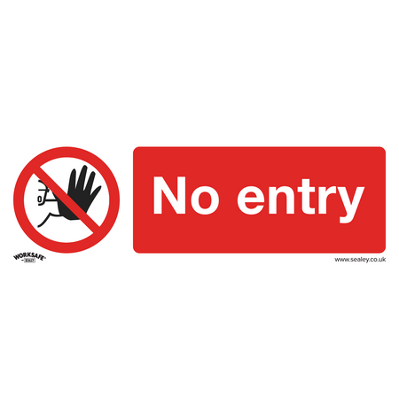 Sealey SS14P1 No Entry - Prohibition Safety Sign - Rigid Plastic