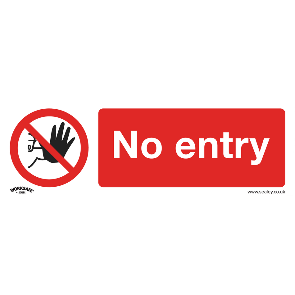 Sealey SS14P1 No Entry - Prohibition Safety Sign - Rigid Plastic