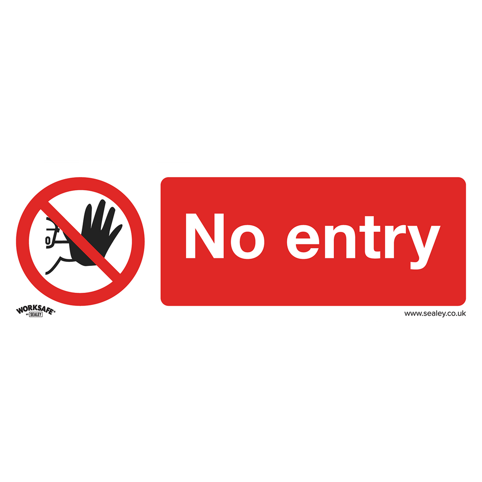 Sealey SS14V1 No Entry - Prohibition Safety Sign - Self-Adhesive Vinyl