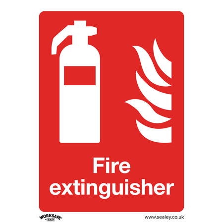 Sealey SS15V10 Fire Extinguisher - Prohibition Safety Sign - Self-Adhesive Vinyl - Pack of 10