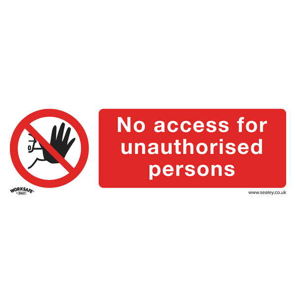 Sealey SS17P1 No Access - Prohibition Safety Sign - Rigid Plastic