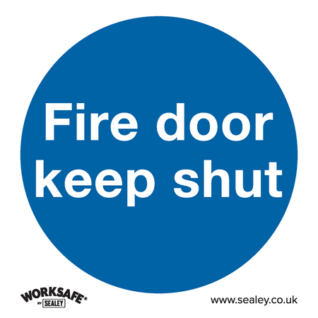 Sealey SS1P1 Fire Door Keep Shut - Mandatory Safety Sign - Rigid Plastic
