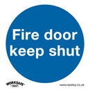 Sealey SS1V1 Fire Door Keep Shut - Mandatory Safety Sign - Self-Adhesive Vinyl