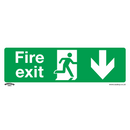 Sealey SS22P10 Fire Exit (Down) - Safe Conditions Safety Sign - Rigid Plastic - Pack of 10