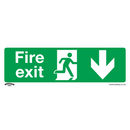 Sealey SS22P1 Fire Exit (Down) - Safe Conditions Safety Sign - Rigid Plastic