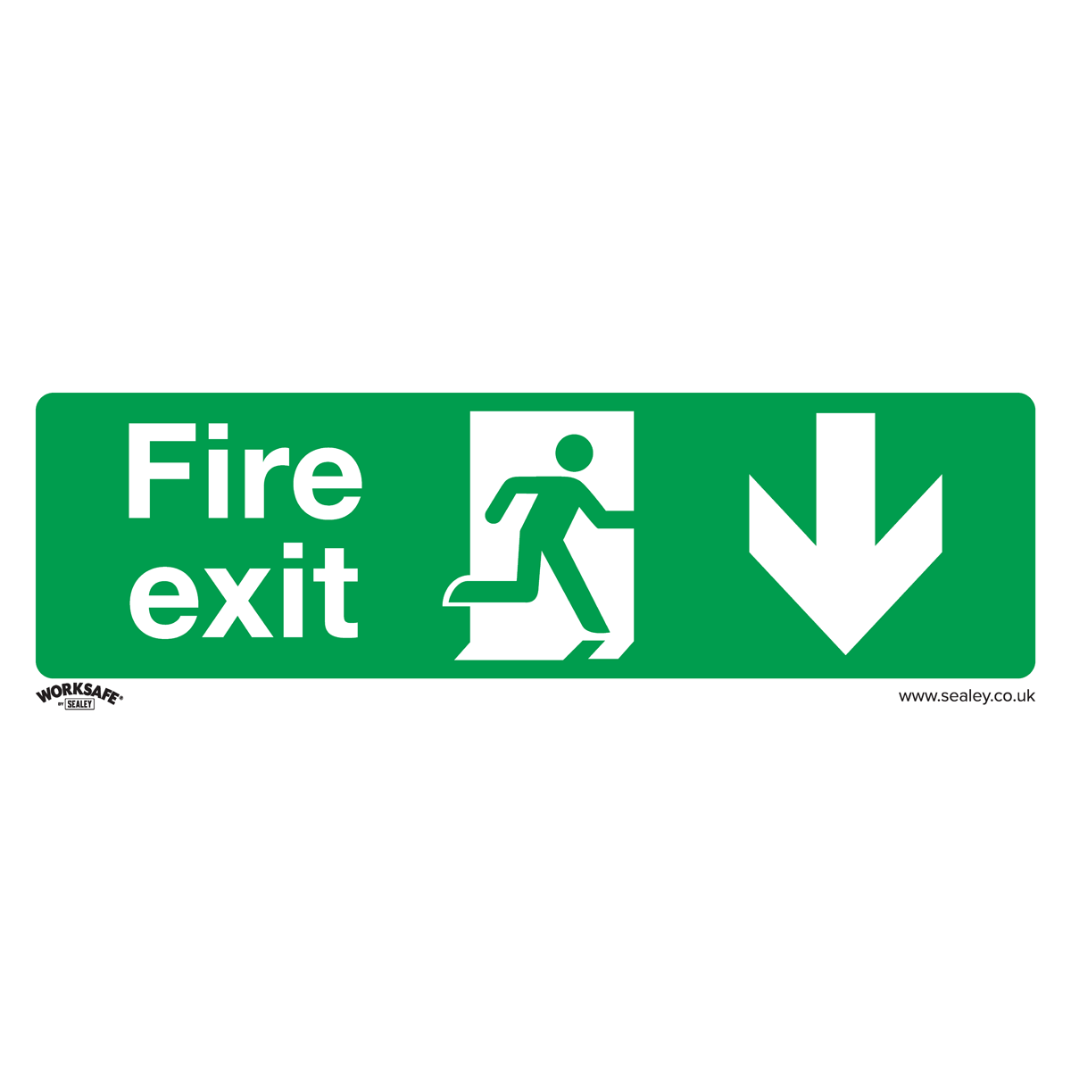 Sealey SS22V10 Fire Exit (Down) - Safe Conditions Safety Sign - Self-Adhesive Vinyl - Pack of 10