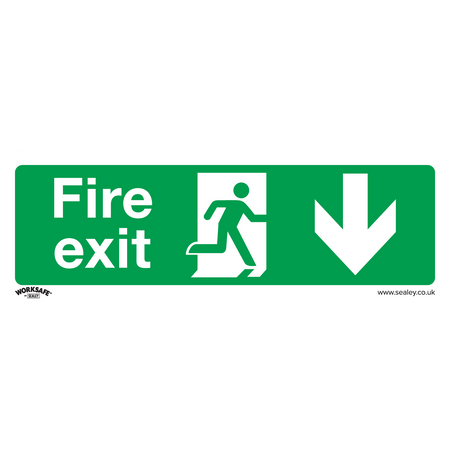 Sealey SS22V10 Fire Exit (Down) - Safe Conditions Safety Sign - Self-Adhesive Vinyl - Pack of 10