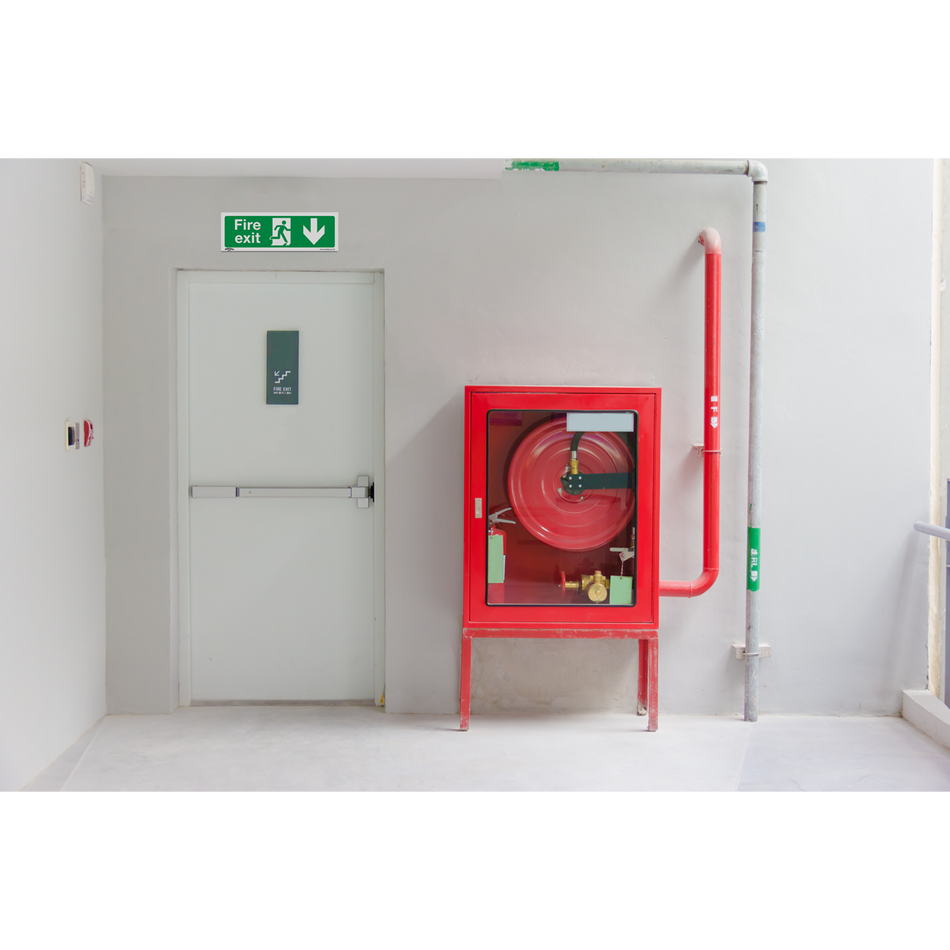 Sealey SS22V1 Fire Exit (Down) - Safe Conditions Safety Sign - Self-Adhesive Vinyl