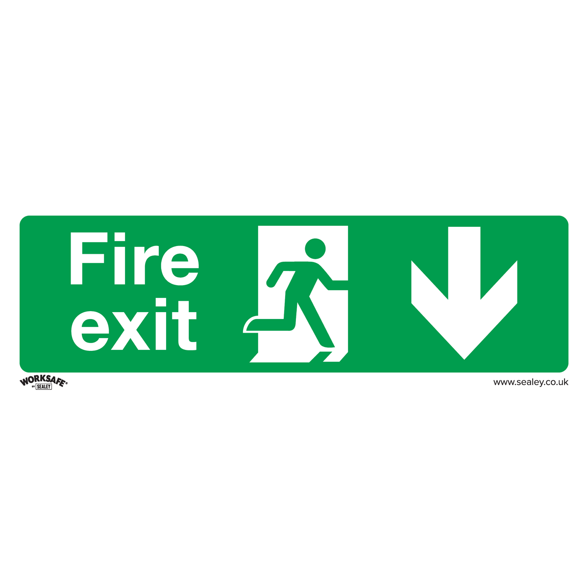 Sealey SS22V1 Fire Exit (Down) - Safe Conditions Safety Sign - Self-Adhesive Vinyl