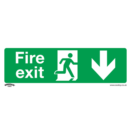 Sealey SS22V1 Fire Exit (Down) - Safe Conditions Safety Sign - Self-Adhesive Vinyl