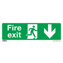 Sealey SS22V1 Fire Exit (Down) - Safe Conditions Safety Sign - Self-Adhesive Vinyl