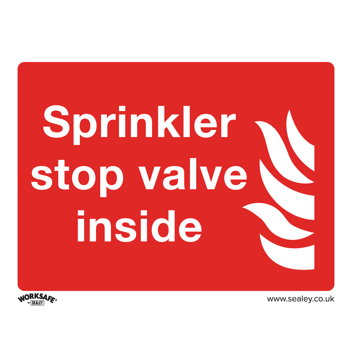 Sealey SS23P10 Sprinkler Stop Valve - Safe Conditions Safety Sign - Rigid Plastic - Pack of 10
