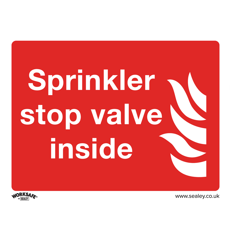 Sealey SS23P1 Sprinkler Stop Valve - Safe Conditions Safety Sign - Rigid Plastic