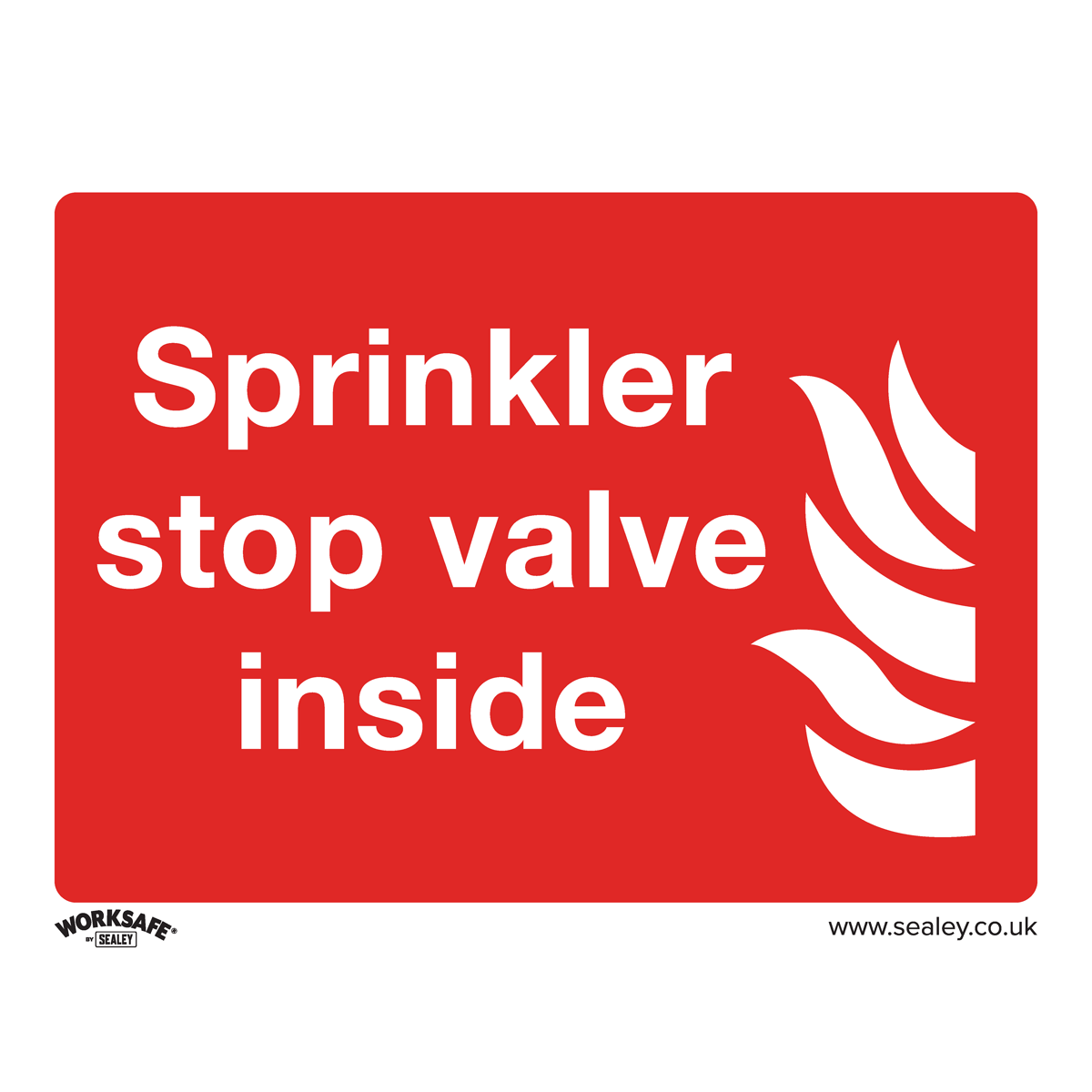 Sealey SS23V10 Sprinkler Stop Valve - Safe Conditions Safety Sign - Self-Adhesive Vinyl - Pack of 10