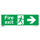 Sealey SS24P10 Fire Exit (Right) - Safe Conditions Safety Sign - Rigid Plastic - Pack of 10