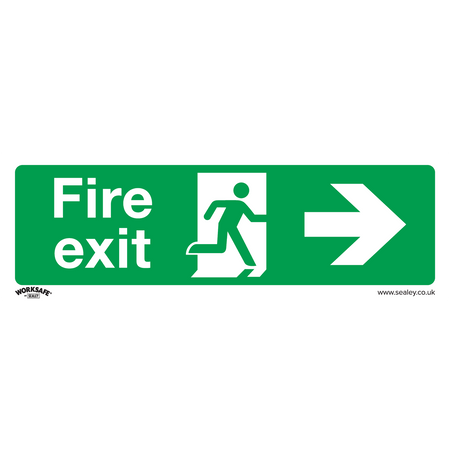 Sealey SS24P1 Fire Exit (Right) - Safe Conditions Safety Sign - Rigid Plastic