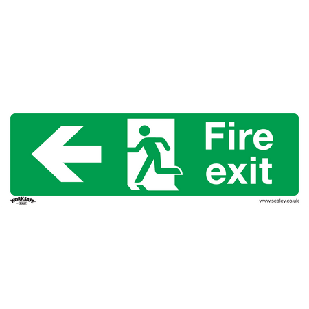 Sealey SS25P1 Fire Exit (Left) - Safe Conditions Safety Sign - Rigid Plastic