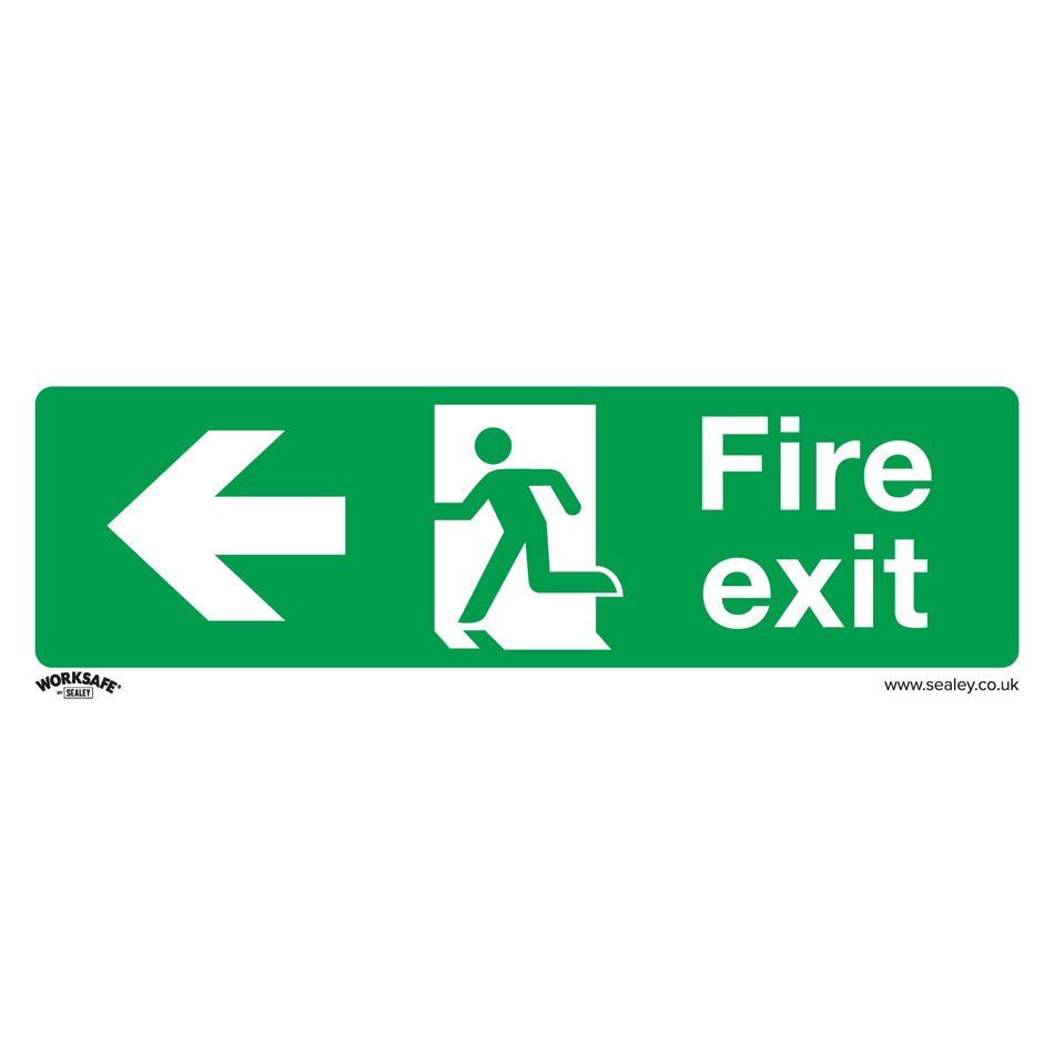 Sealey SS25P1 Fire Exit (Left) - Safe Conditions Safety Sign - Rigid Plastic