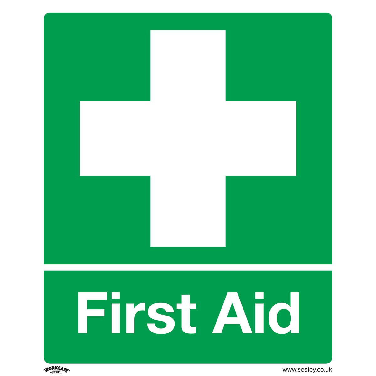 Sealey SS26V10 First Aid - Safety Sign - Self-Adhesive Vinyl - Pack of 10