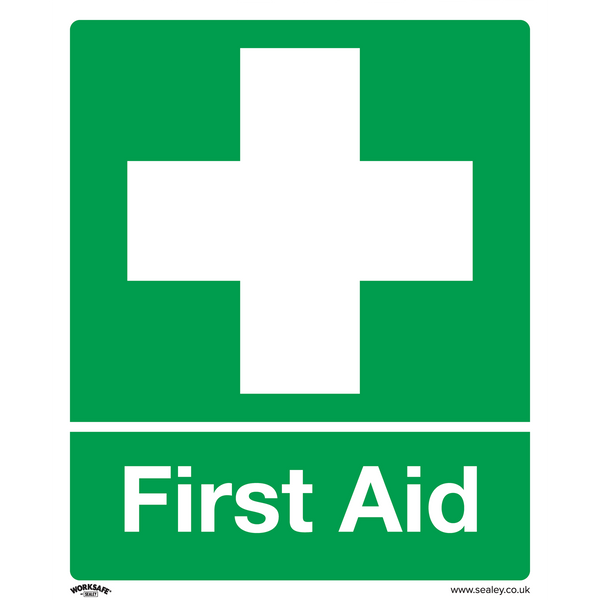 Sealey SS26V1 First Aid - Safety Sign - Self-Adhesive Vinyl