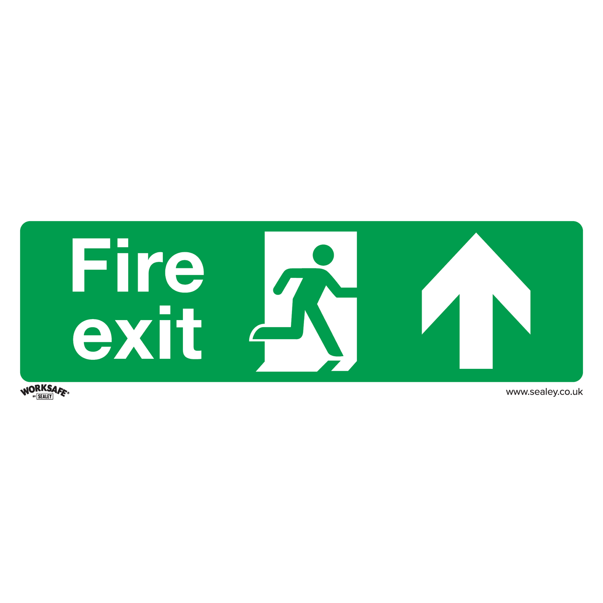 Sealey SS28P1 Fire Exit (Up) - Safe Conditions Safety Sign - Rigid Plastic