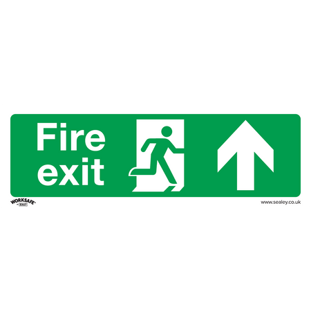 Sealey SS28V10 Fire Exit (Up) - Safe Conditions Safety Sign - Self-Adhesive Vinyl - Pack of 10