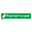 Sealey SS29P1 Push Bar To Open - Safe Conditions Safety Sign - Rigid Plastic