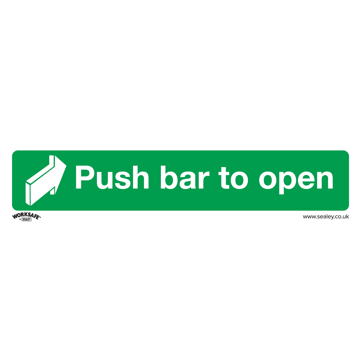 Sealey SS29V1 Push Bar To Open - Safe Conditions Safety Sign - Self-Adhesive Vinyl