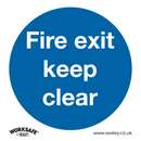 Sealey SS2P1 Fire Exit Keep Clear - Mandatory Safety Sign - Rigid Plastic